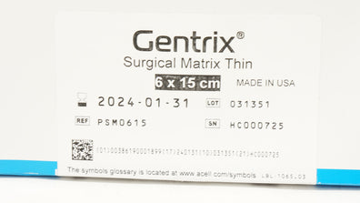 ACeLL PSM0615 Gentrix Surgical Matrix Thin 6 x 15cm (x)